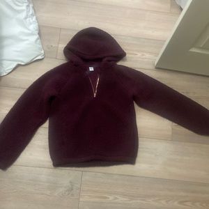 Old Navy XL (14) fuzzy maroon hoodie zipup